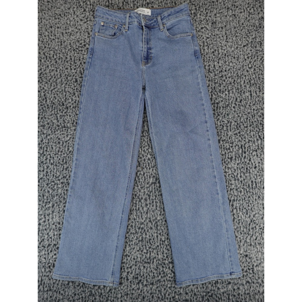 Just Black Denim‎ Womens Wide Leg High Rise Blue Jeans Made in USA Size 27